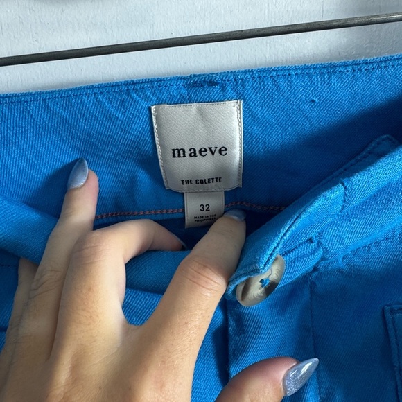 NWT Anthropologie Maeve The Colette Cropped Wide Leg Pants Linen Sky Blue 32 - Picture 5 of 11